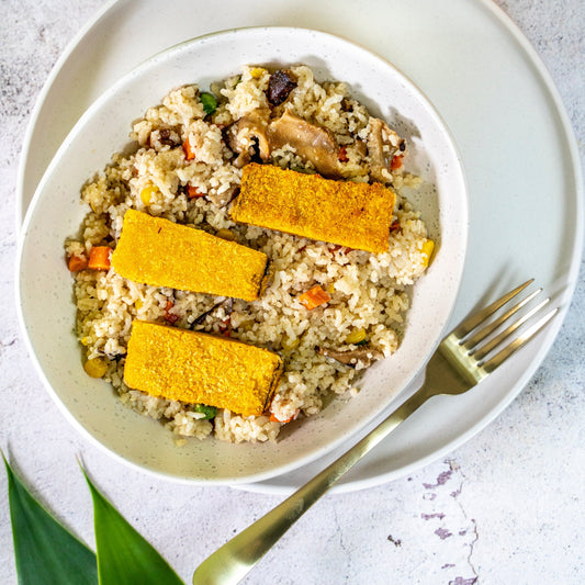 Plant-based Lemon Fish Steak Fried Rice