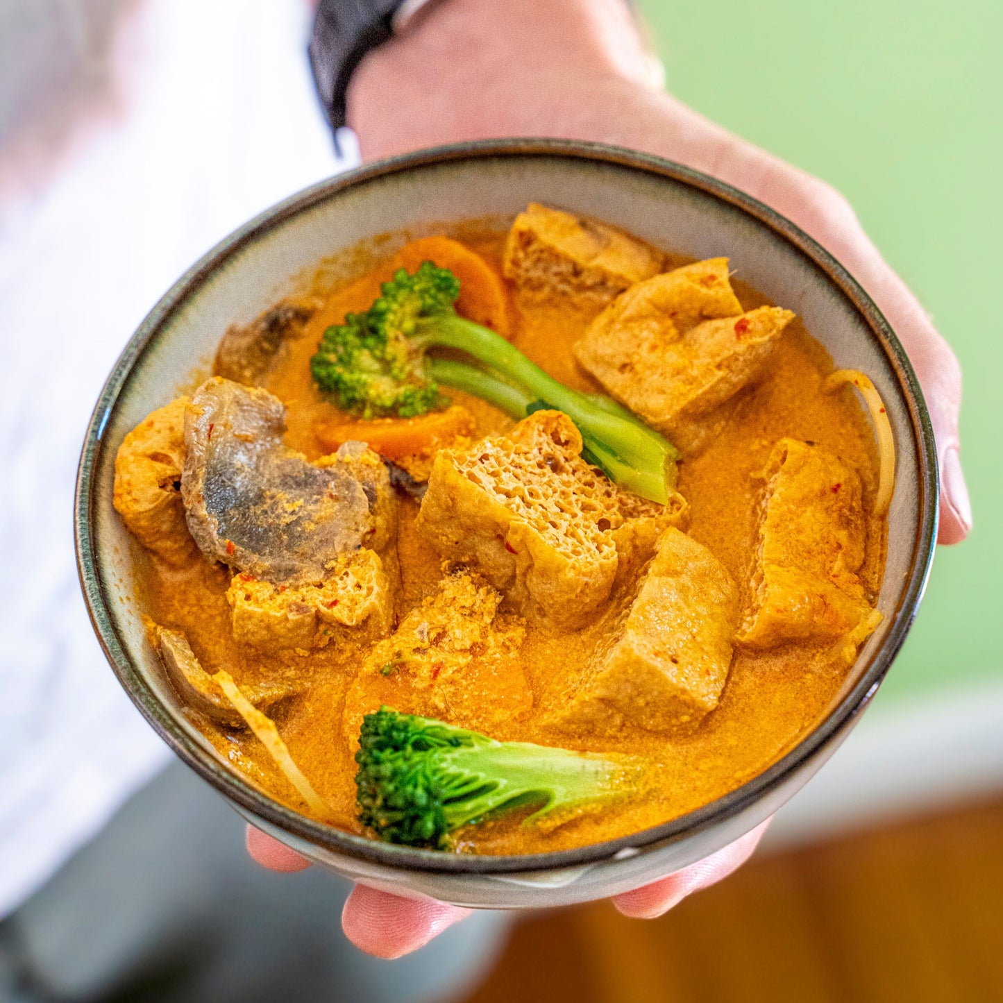 Laksa Noodle with Fried Puff Tofu