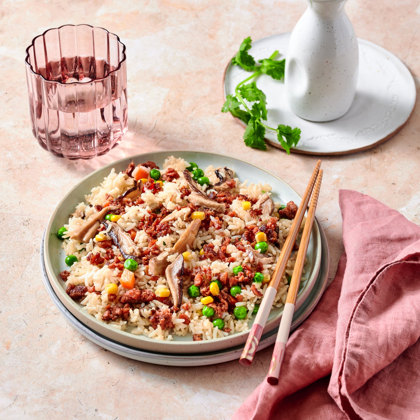 Plant-based Bacon fried rice