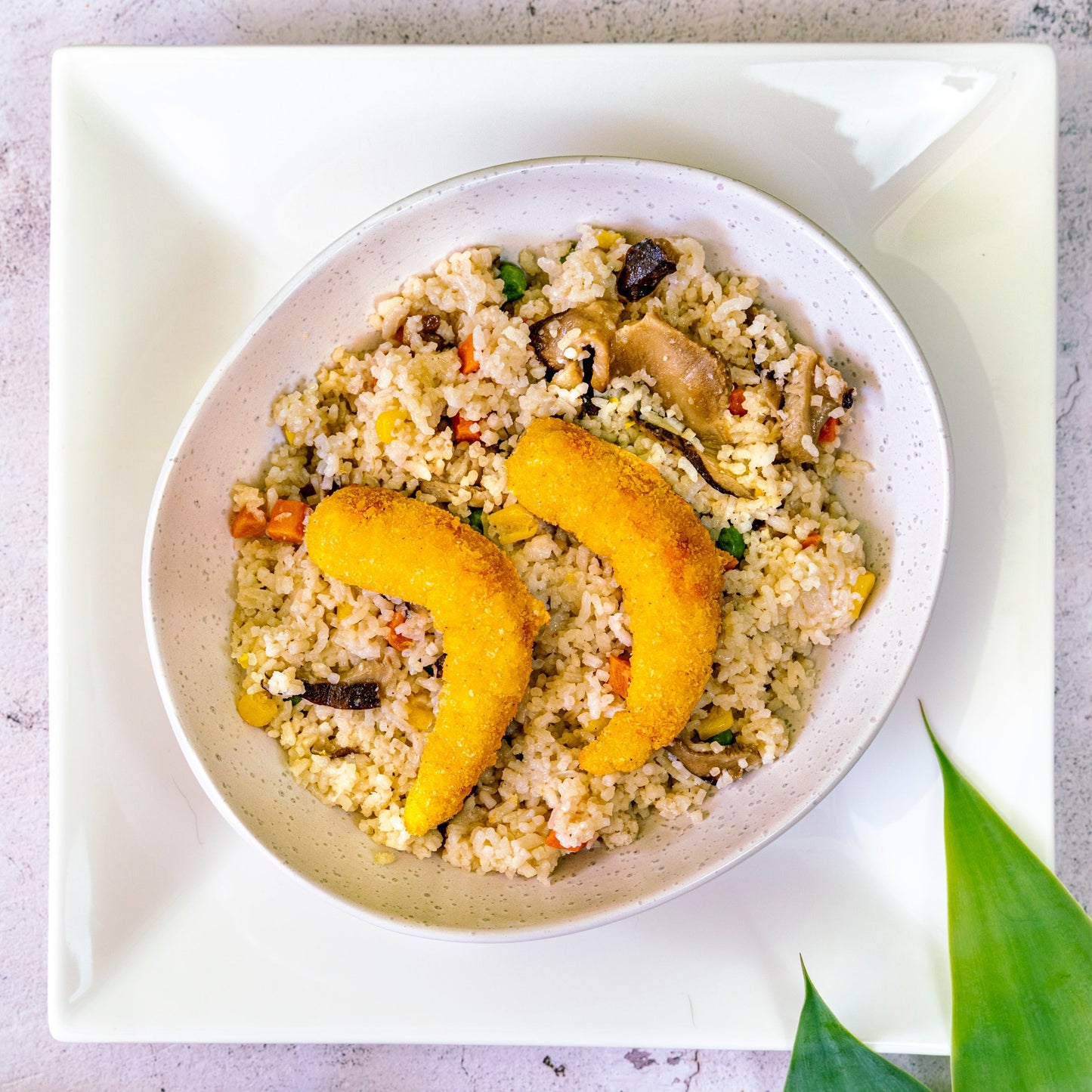 Plant-based Lemon Crumbed Prawn Fried Rice
