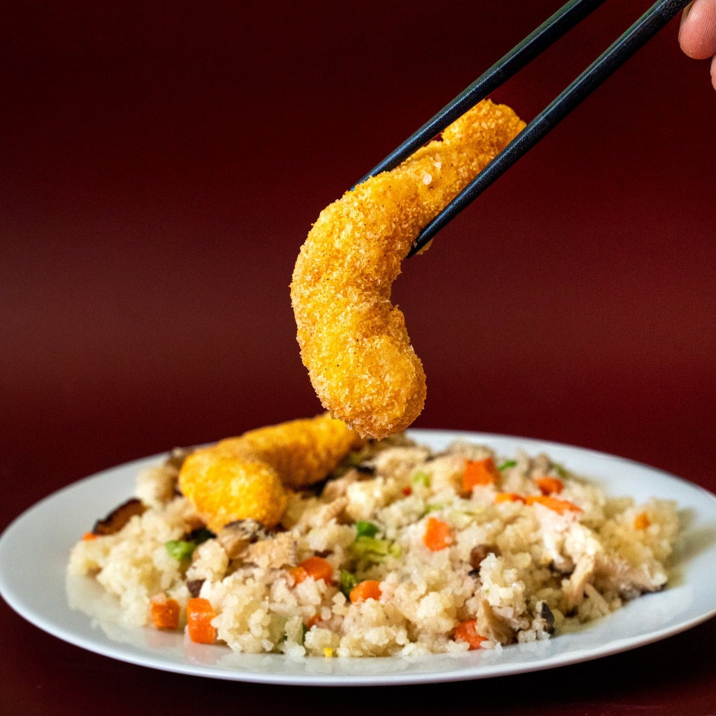 Plant-based Lemon Crumbed Prawn Fried Rice