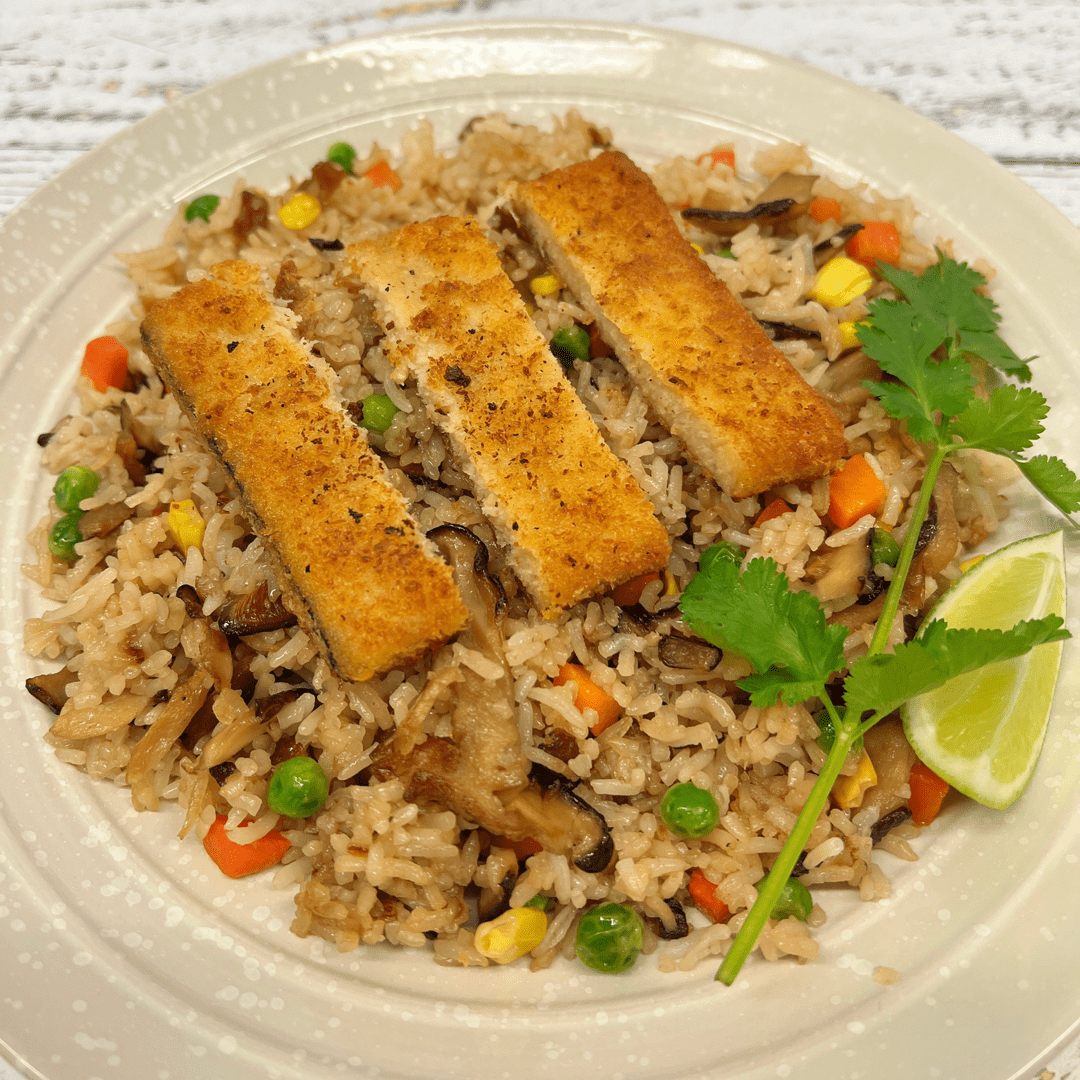 NEW! Plant-based Lemon Fish Steak Fried Rice (NOG).