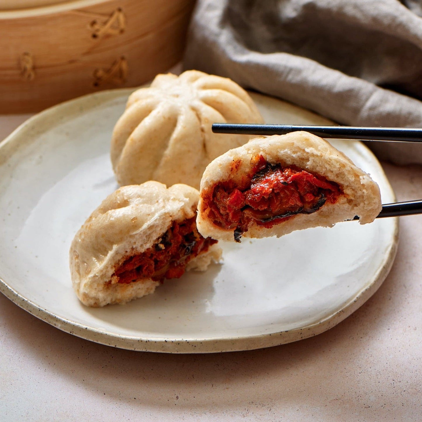 Plant-based BBQ Pork Buns (NOG).
