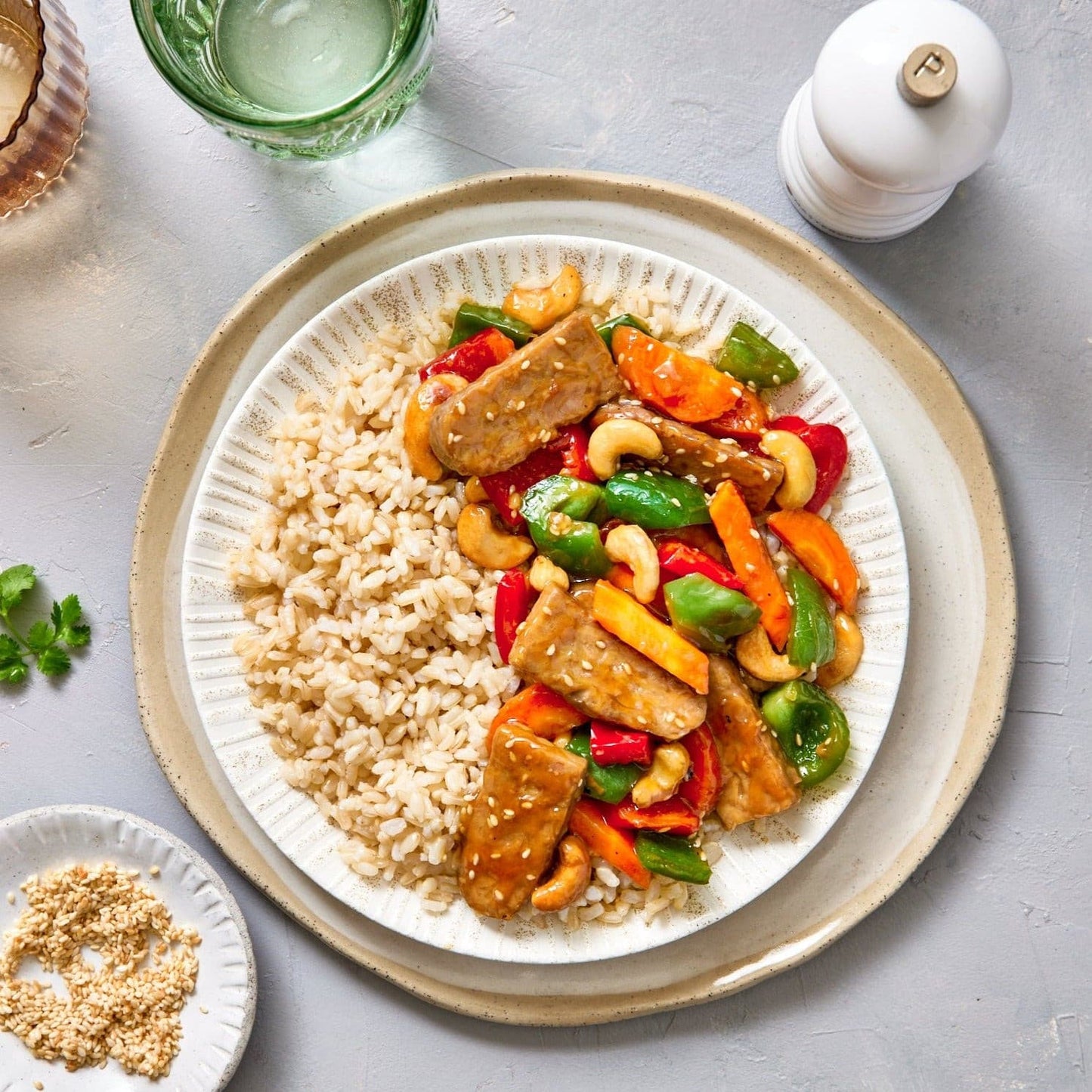 High Protein - Teriyaki Tempeh Stir Fry.