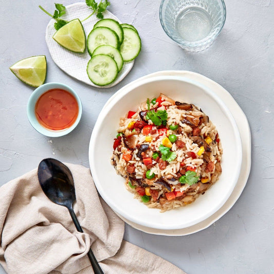 Plant-based Bacon fried rice (NOG).