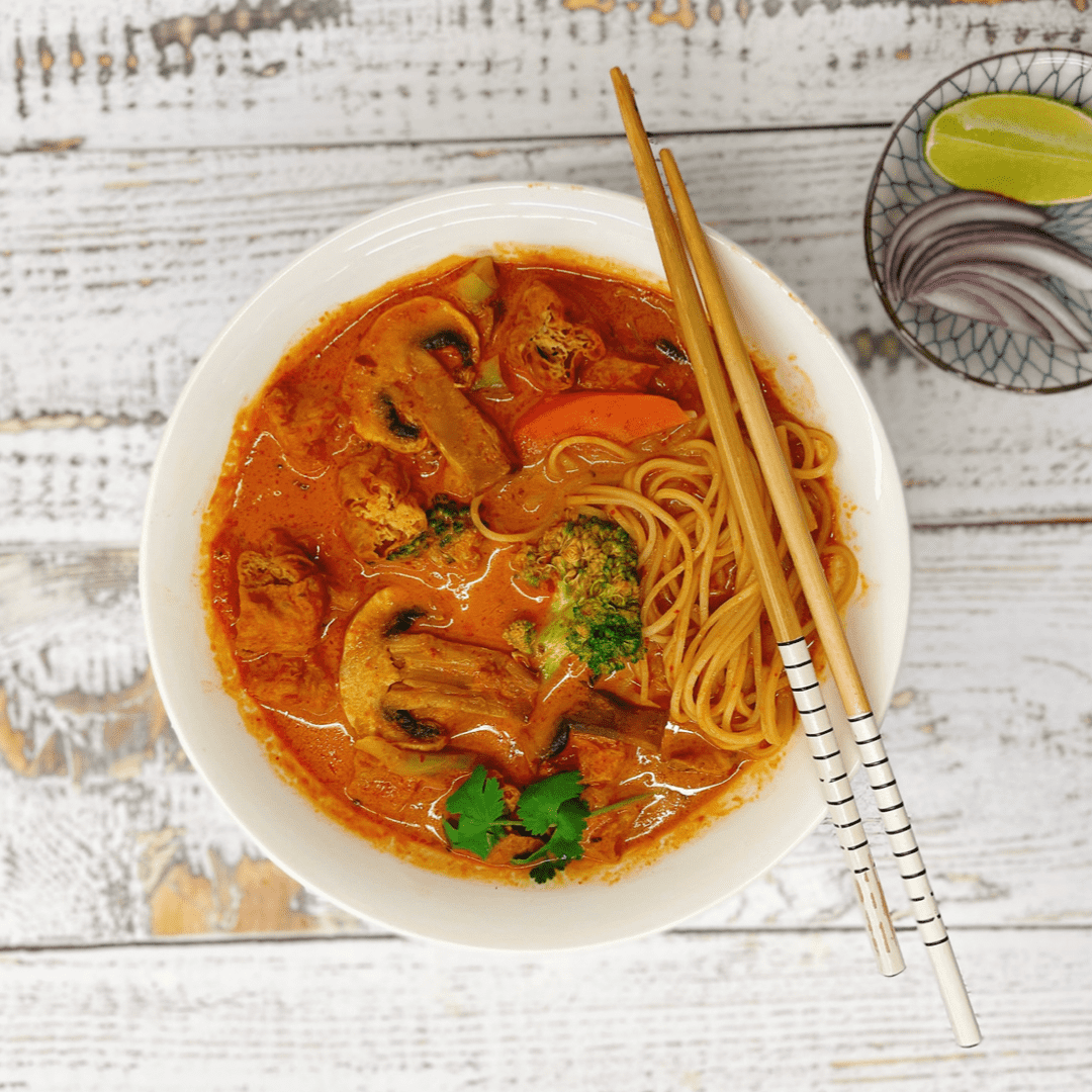Laksa Noodle with Fried Puff Tofu