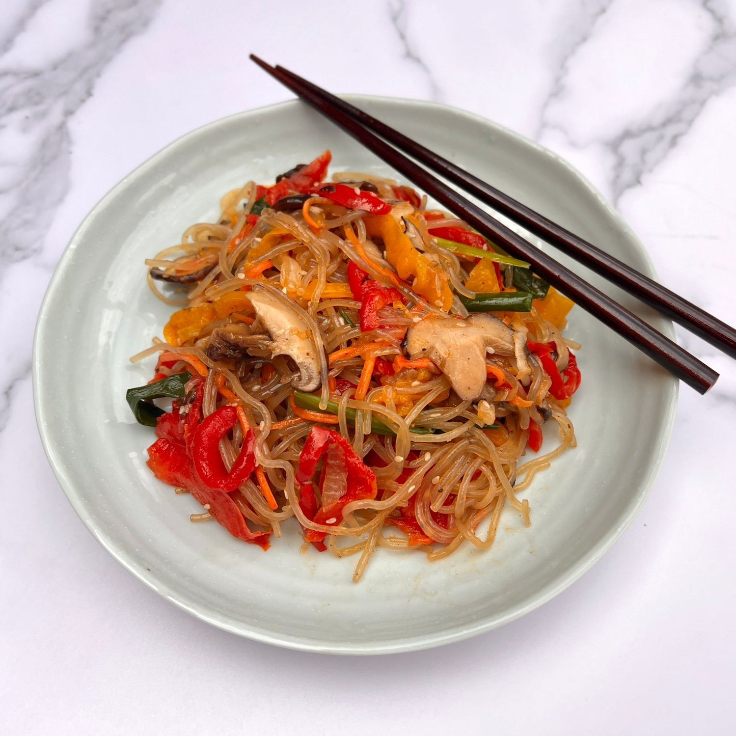 Korean Glass Noodle Stir-fried (Japchae)