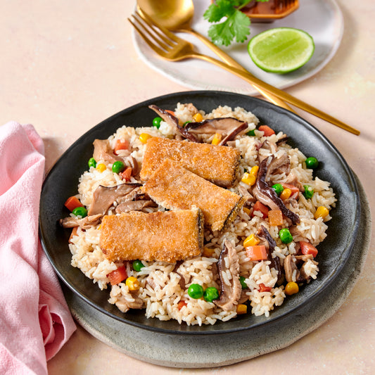 Plant-based Lemon Fish Steak Fried Rice