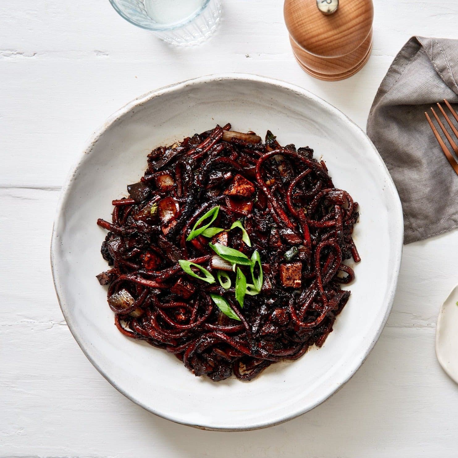 Korean Noodle with Black Bean Sauce (Jajangmyeon).